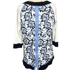 Chico’s Zenergy Floral Zip Back Sweater Top
